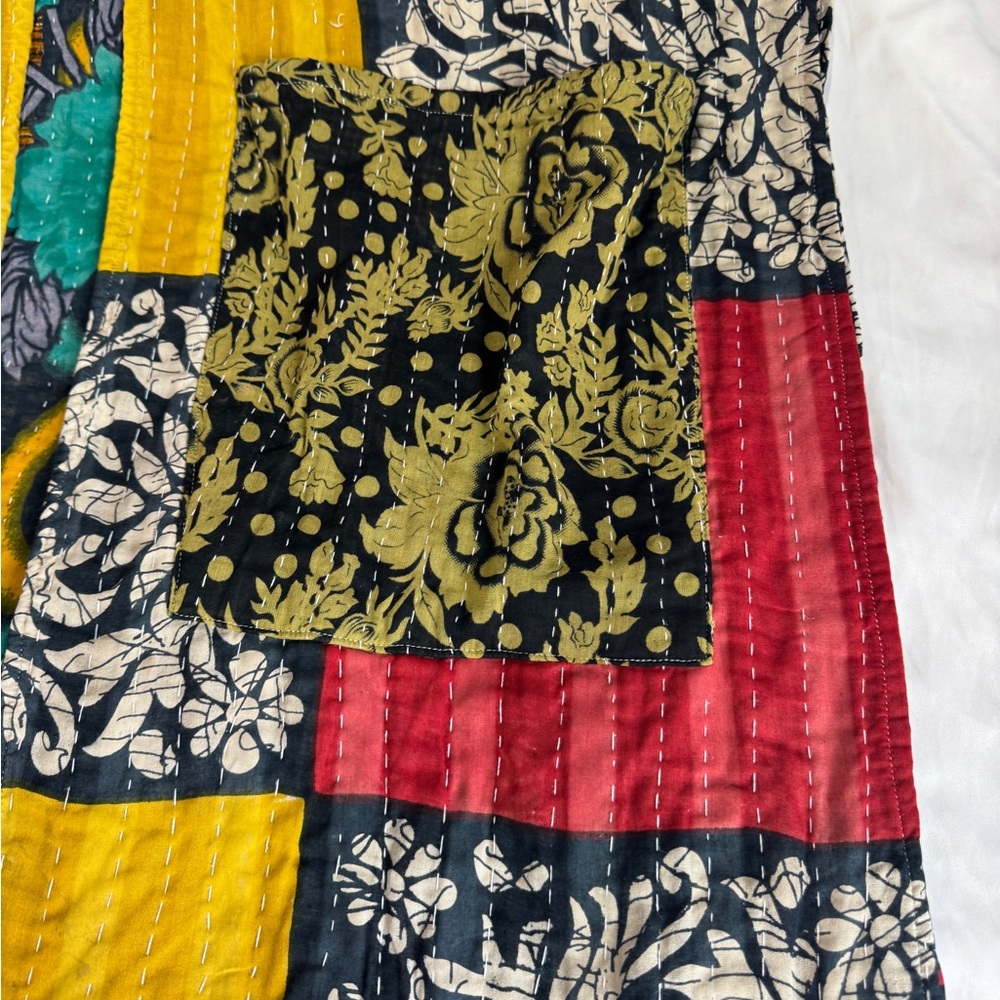 Hippie Boho Patchwork Quilt Vest Vintage Handmade - image 2